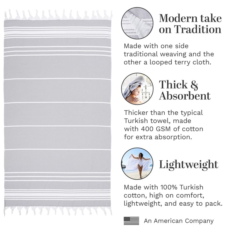 Laguna Beach Textile Co. Soft Turkish Fouta Beach Towel -