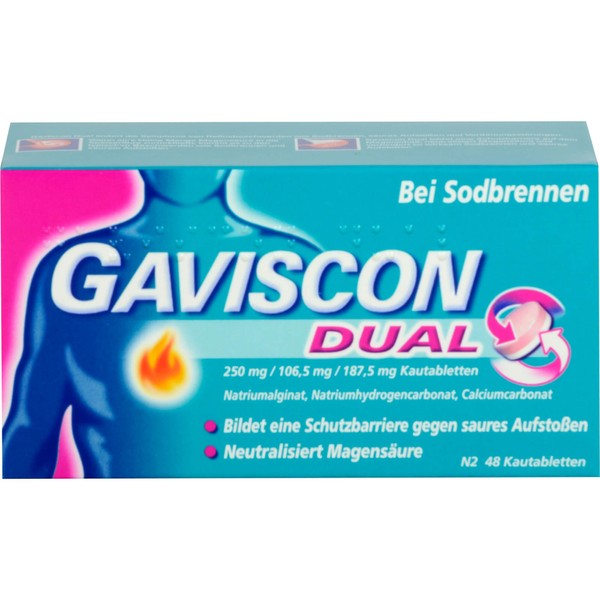 Reckitt Benckiser GAVSICON Dual Kautabletten bei Sodbrennen, 48.0 St. Tabletten