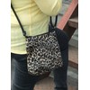 LONI Trendy Animal Print Faux Fur Shoulder/Cross-Body Bag Snow Leopard
