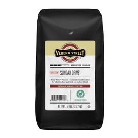 Verena Street 5 Pound Whole Bean, Swiss Water Process Decaf Beans, Sunday Drive Decaffeinated, Medium Roast Rainforest Alliance Certified Arabica Coffee
