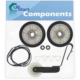 2 Pieces 349241T Dryer Drum Roller & 691366 Idler Pulley & 341241 Drum Belt Replacement for Whirlpool WGD4815EW1 Dryer - Compatible with 3397590 & WP691366 & 8066065
