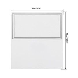 MECCANIXITY 20pcs Place Cards, Line Border Printable Place Name Cards for Table Setting Wedding Dinner Parties Events Reserved Seating, White Silver Double Line