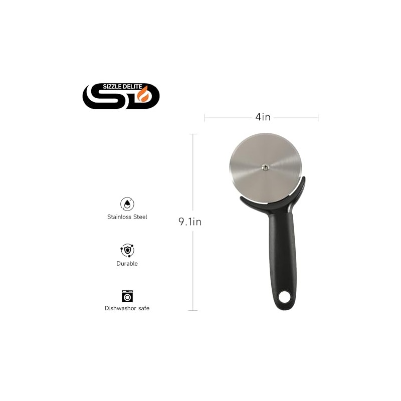Sizzle Delite Classic Pizza Wheel with Sharp Blade