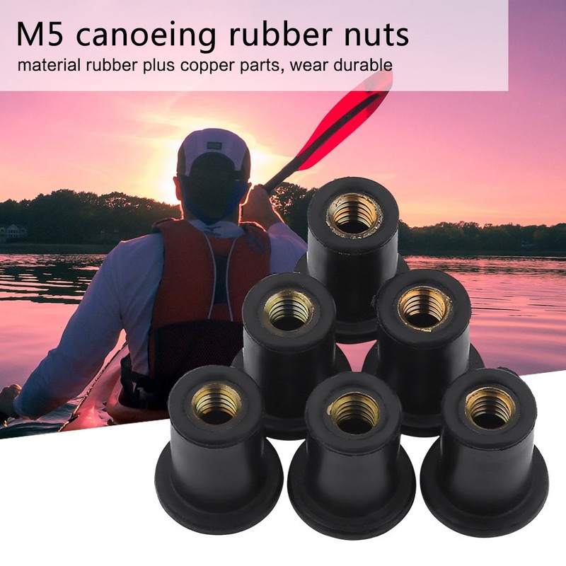 ecrou Caoutchouc m5,Kayak Well Nuts, 6pcs M5 Durable Rubber Well