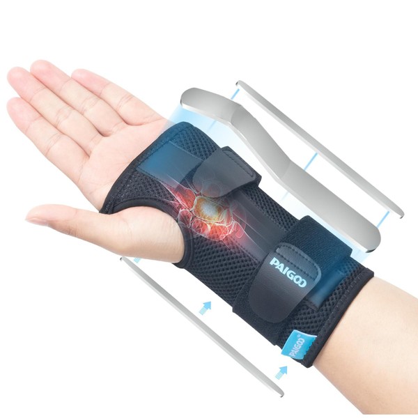 PAIGOO Wrist Support with 2 Straps for Tendinitis, Arthritis, RSI,