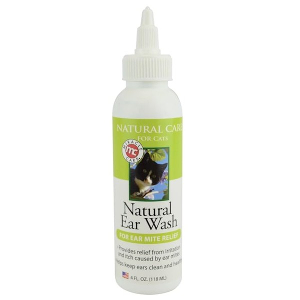 Miracle Care Natural Ear Wash for Cats, 4 oz