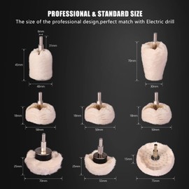 Polishing Wheel for Drill, SPTA Buffing Mop for Drill, 8Pcs White Flannelette Polishing Mop Wheel Grinding Head with 1/4" Hex Shafts for Manifold/Aluminum/Stainless Steel/Chrome