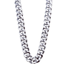 LCPQMZGH Plastic Hip Hop Chain Necklace, 80s 90s Costume Accessory, Men's Chunky Necklace, Big Chunky Gold Chain, 40", Silver