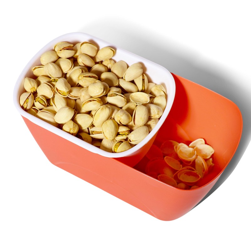 FAQQI Double Layer Pistachio Bowl with Shell Storage, Nut Snack