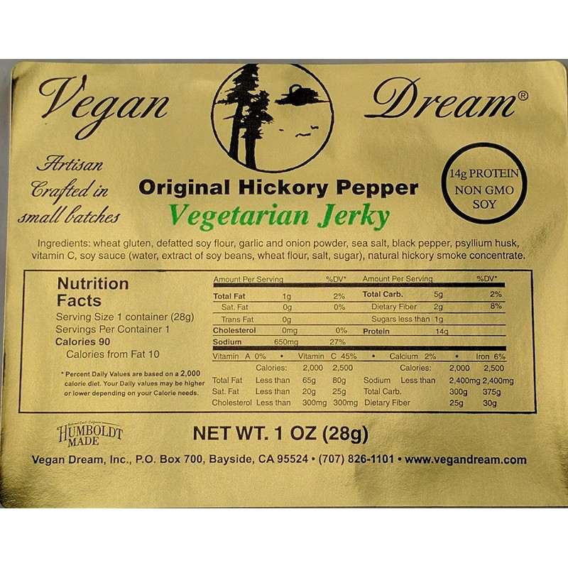 Vegan Dream Jerky - Original Hickory Pepper, 6 Pack