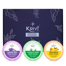 Krivi Herbals Shower Steamers Lavender Bliss, Lemongrass Delight, Citrus - Set of 6