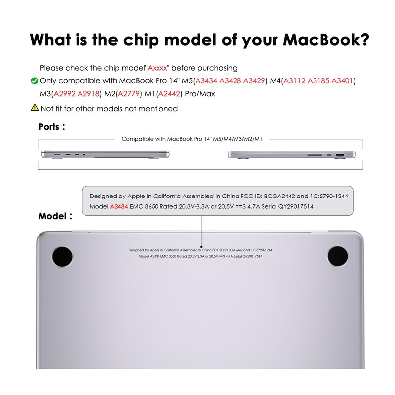 eleger Anti-Cracking Case Compatible with MacBook Pro 14 inch M5