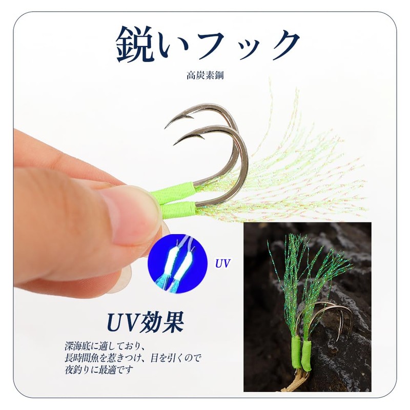 Tolure ジグルアー 80g 3D目 急速に沈む 夜光ジギングルアー 海釣り 青物 ブリ ハタ