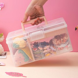 VILLFUL Organizer Box with Lid Transparent Storage Case 4.8l Space-saving Storage Solution