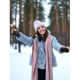 Blulu 2 Pair Winter Fingerless Gloves Warmers Wrist Soft Knitted Flexible Typing Driving Gloves for Women Men in Common Size(Black, Dark Gray,One Size)