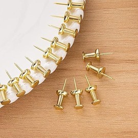 100 PCS Gold Pins, 2025 Upgraded Metal Push Pins Cork Board Thumb Tacks Wall Hanging Push Pins Decorative Pushpin Tacks Cork Board Push Pins for Artworks Notes Photos Tape