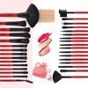 Juego de 32 brochas de maquillaje, color rojo, kit profesional
