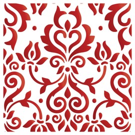 Damask Tile Stencil, 8 x 8 inch - Reusable Victorian Floor Furniture