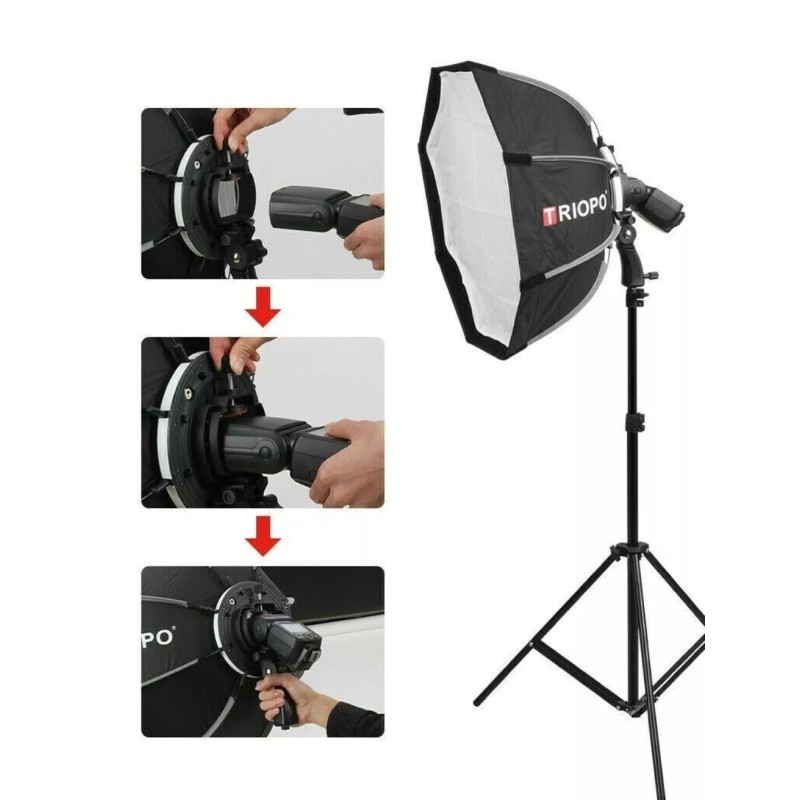 TRIOPO US TRIOPO KS2-90 35.4" Foldable Octagon Softbox S Bracket