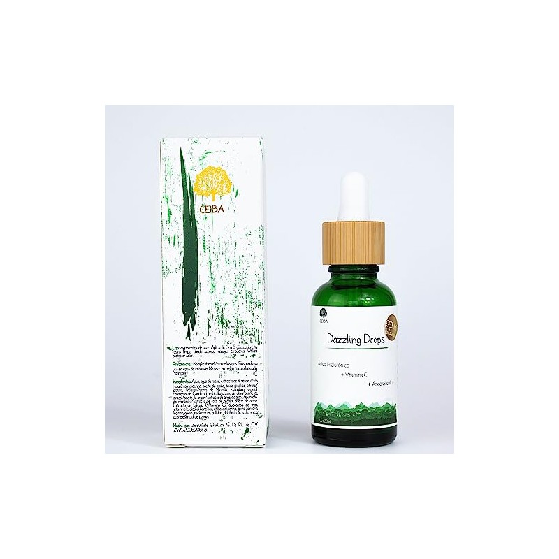 CEIBA Dazzling Drops Serum Facial Vitamina C y Ácido Glicólico