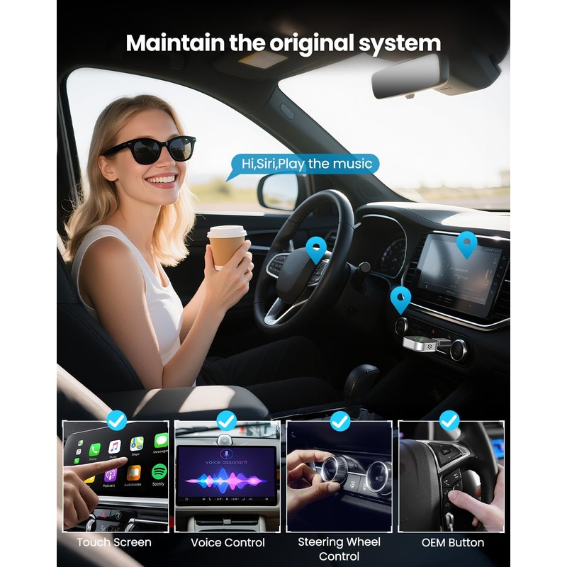 Wireless CarPlay Adapter & Android Auto Dongle 2-in-1 | Fast
