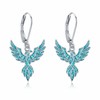 DAYLINLOVE Phoenix Earring Sterling Silver Turquoise Phoenix Dangle Drop Earring