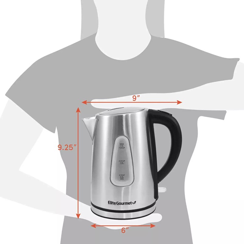 Elite Gourmet EKT-1271 Ultimate 1.7 Liter Electric Kettle – Stainless