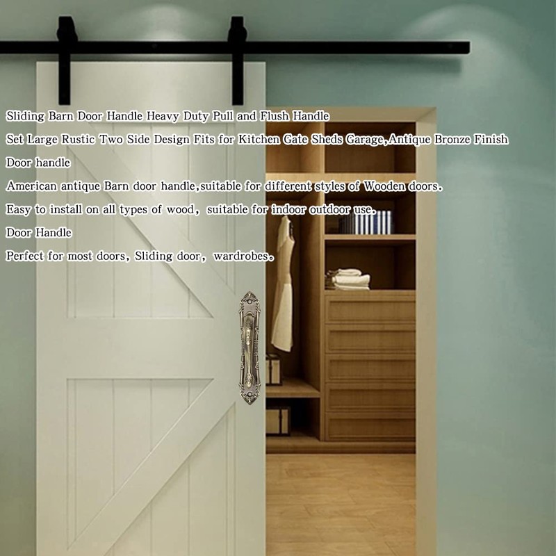 Heavy Duty Pull and Sliding Barn Door Pull Handle Bronze