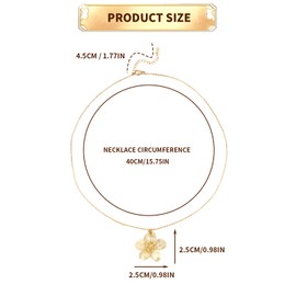 Mikovivi Chunky Golden Flower Pendant Necklace for Women, Vintage Flower Necklace Delicate Flower Choker Chain Eye-catching Blossom Statement Chains for Wedding Prom Fashion Jewellery Gift