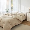 JIYUAN 100% Washed Cotton Duvet Cover Set Comfy Simple Style