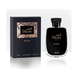 Hawas Black for Men Eau de Parfum Spray, 3.33 Ounce Long-Lasting Woody and Ambery Fragrance for Men, Premium Masculine Cologne for All Occasions