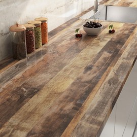 Wallink 30"×118" Wood Grain Contact Paper Peel and Stick Wood Contact Paper for Countertops Shiplap Wallpaper Peel and Stick Butcher Block Contact Paper Removable Wood Wallpaper for Living Room