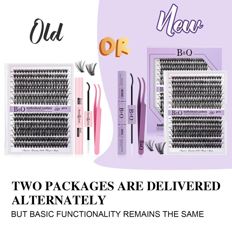 DIY Lash Extension Kit 280pcs Individual Lashes Cluster B&Q D