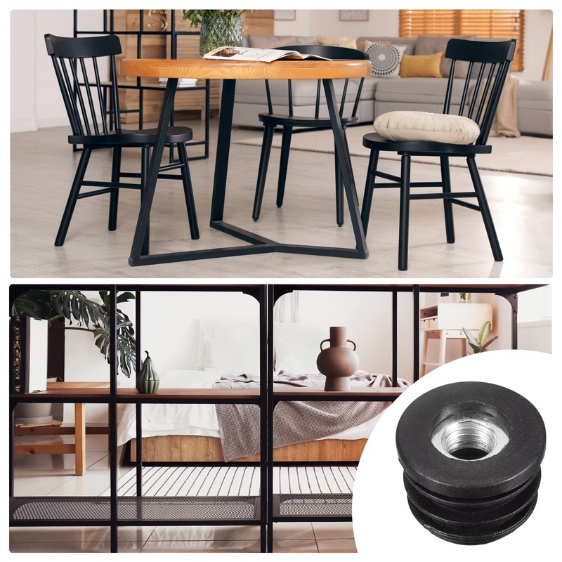 sourcing map 4Pcs Inserts for Round Tubes with M8 Thread,