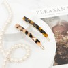 (2 types) Glow straight slim leopard skin hairpin light peach