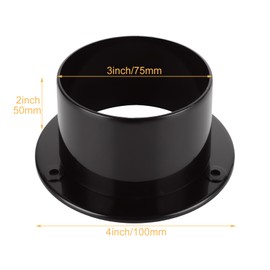 LOYORTY 6PCS 3 Inch Plastic Duct Connector Flange, Straight Pipe Flange, Ventilation Ducting Connector for Heating Cooling Ventilation System, Black