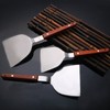 Barbecue Spatula Stainless Steel Multifunction Grill Spatula with Wooden Handle
