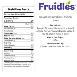 Lollipops Suckers, Sugar-Free, Pediatric Rainbow, Tooty Fruity Flavor, Kosher Certified Parve, Individually Wrapped (5 Pounds)