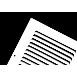 12" X 8" Baseboard Return Air Grille - HVAC Vent Duct Cover - 7/8" Margin Turnback for Flush Fit with Baseboard Work - White [Outer Dimensions: 13.75" Width X 9.75" Height]