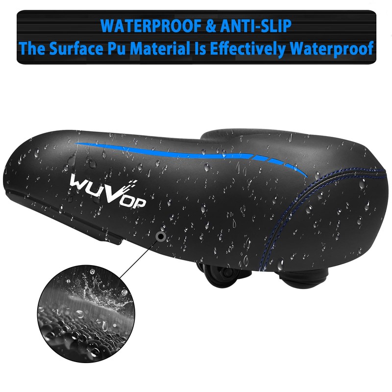 Bicycle Saddle, Ergonomic, Shock-Absorbing and Breathable Bicycle Saddle, Extra Wide