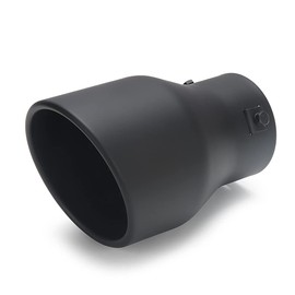 LCGP Adjustable 2.5"-3" Inlet Exhaust Tip 2.5"-3" x 4.5" x 7" Bolt-On Design Solid Mounting Black Powder Coated Finish Stainless Steel Exhaust Tip