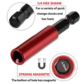 Saipe 5pcs Drill Bit Extension Set, 2/2.4/4/6/12 inch Length Magnetic Extension Socket Drill Bit Holder, 1/4" Hex Shank Screwdriver Extension for for Holding Screwdriver Bits and Screws