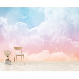 Cliouar-Wall Mural Wallpaper 3D Wallpaper Decorative Powder Cloud Bedroom Living Room Decor 103" x 69"(Not Self-Adhesive)