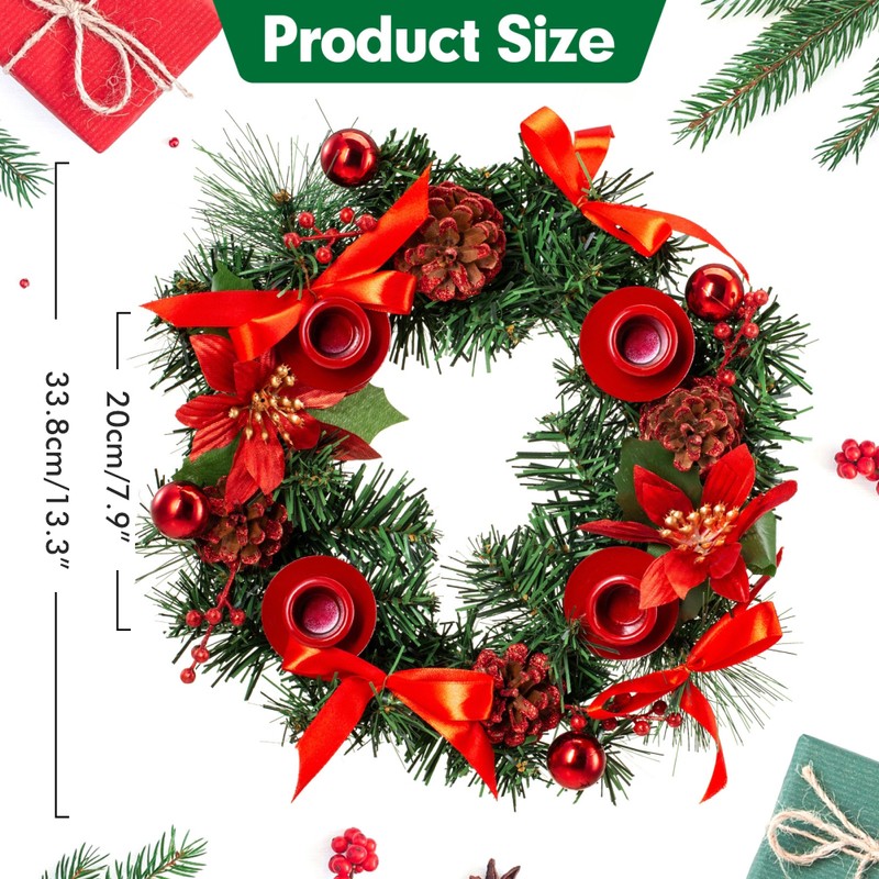 Christmas Advent Wreath Fir Wreath Christmas Arrangement Decorative Wreath with