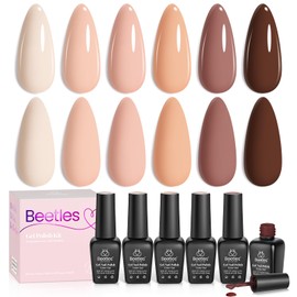 beetles Fall Gel Polish Nail Set 6 Colors Nude Brown Neutral Gel Nail Polish Skin Tones CollectionSoak off Uv Led Lamp Needed Manicure Diy Home