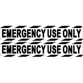 StickerTalk Emergency Use Only Stickers, 1 Sheet of 2 Stickers, Each 6 inches by 1 inch