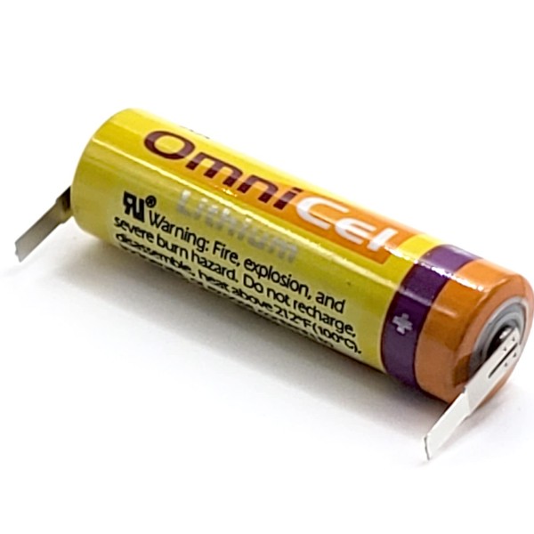 OmniCel ER14505 3.6V 2.4Ah Size AA Lithium Battery with Tabs Replaces Xeno XL-060F, Tadiran TL-2100 TL-4903 TL-5104 TL-5903, Tekcell SB-AA11, Maxell ER6, Eagle Pitcher PT-2100