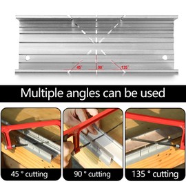 Metal Mitre Block, Mitre Box by Aluminium and Steel Construction Mini Mitre Block with 3 Cutting Angles for Cutting Wood and Soft Metals (13.5 * 4.2 * 2.2cm)