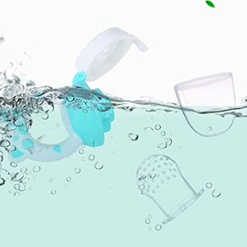 Alomejor 2 Unidades de Chupete para Alimentación de Alimentos para Bebés, Alimentador de Alimentos para Bebés de Silicona Suave para Coordinación de Ejercicio Verde Azul para Uso en el