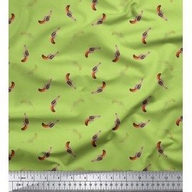 Soimoi Green Velvet Fabric Decor Fabric Printed Yard 60 Inch Wide